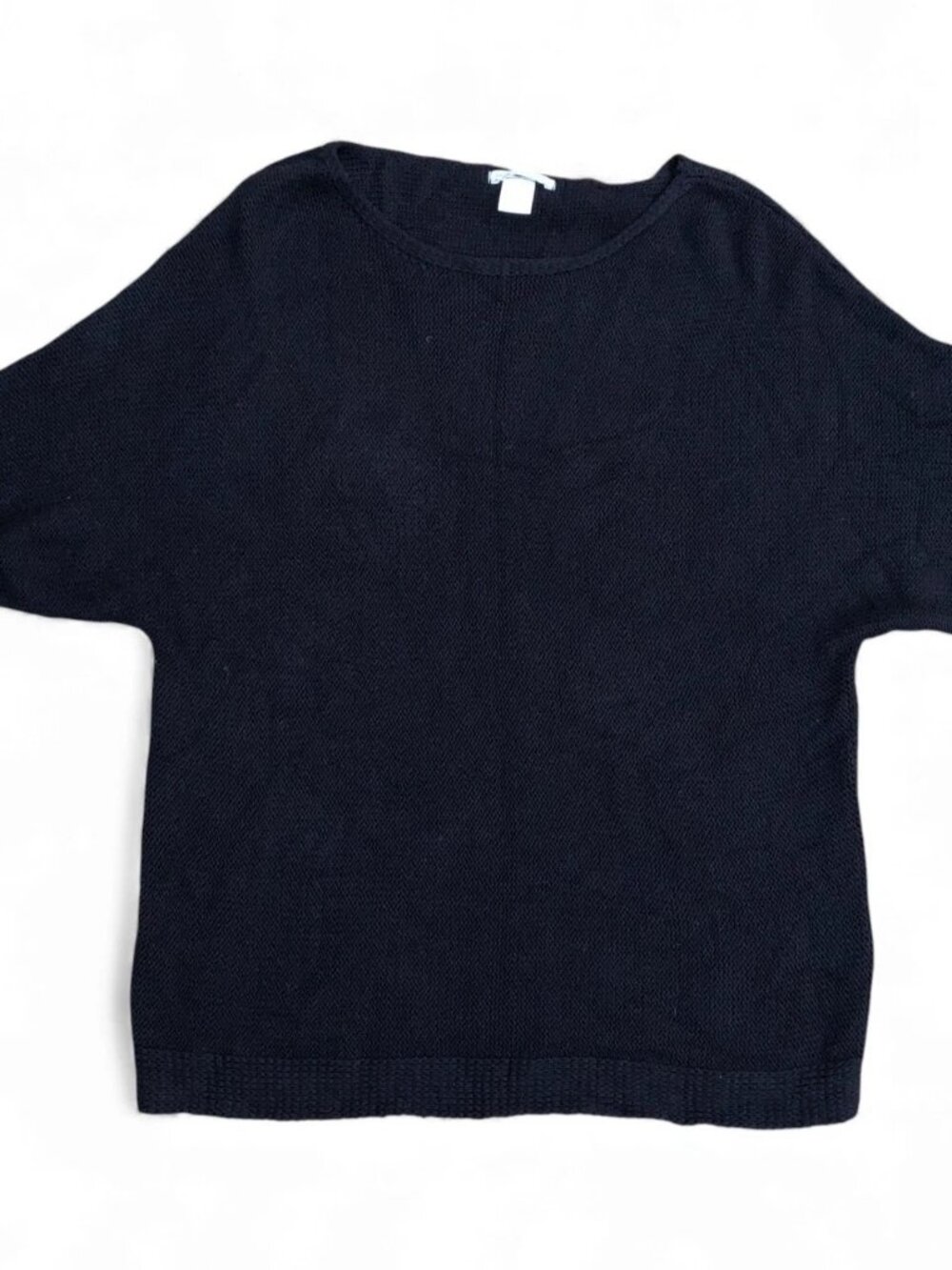 H&M BASIC Knit Pullover Sweater Women's SMALL Black 3/4 Sleeve Sweatshirt